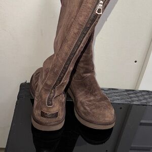 UGG Chocolate Suede Zipper Boots